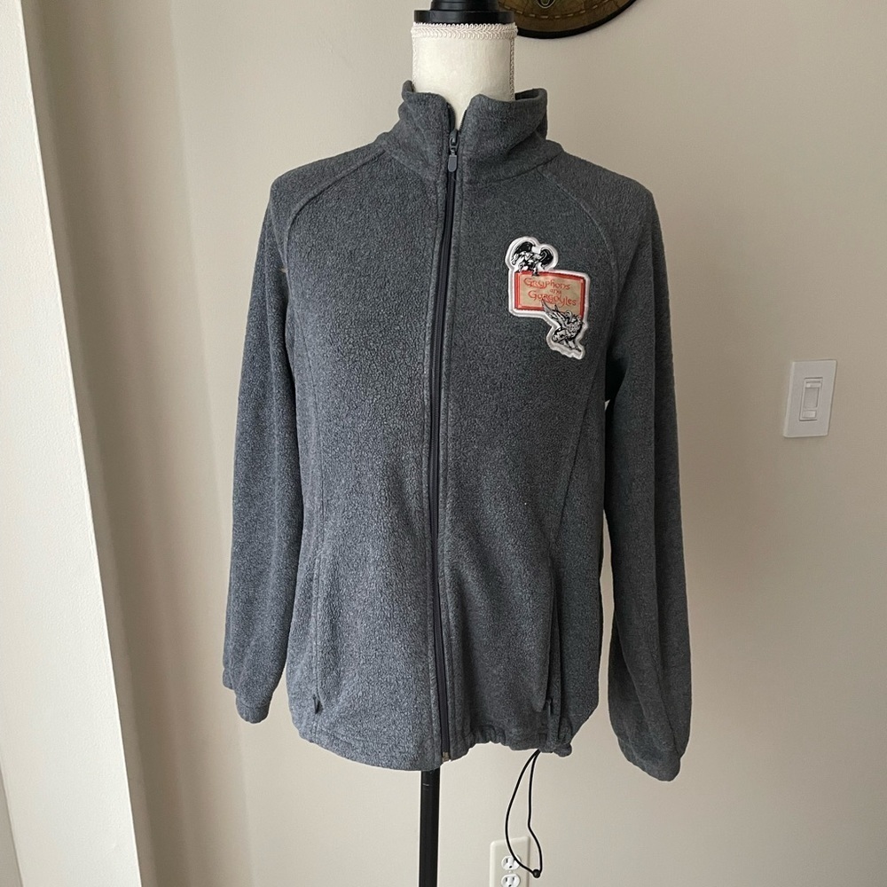 Harriton Grey Fleece Jacket With Side Drawstring